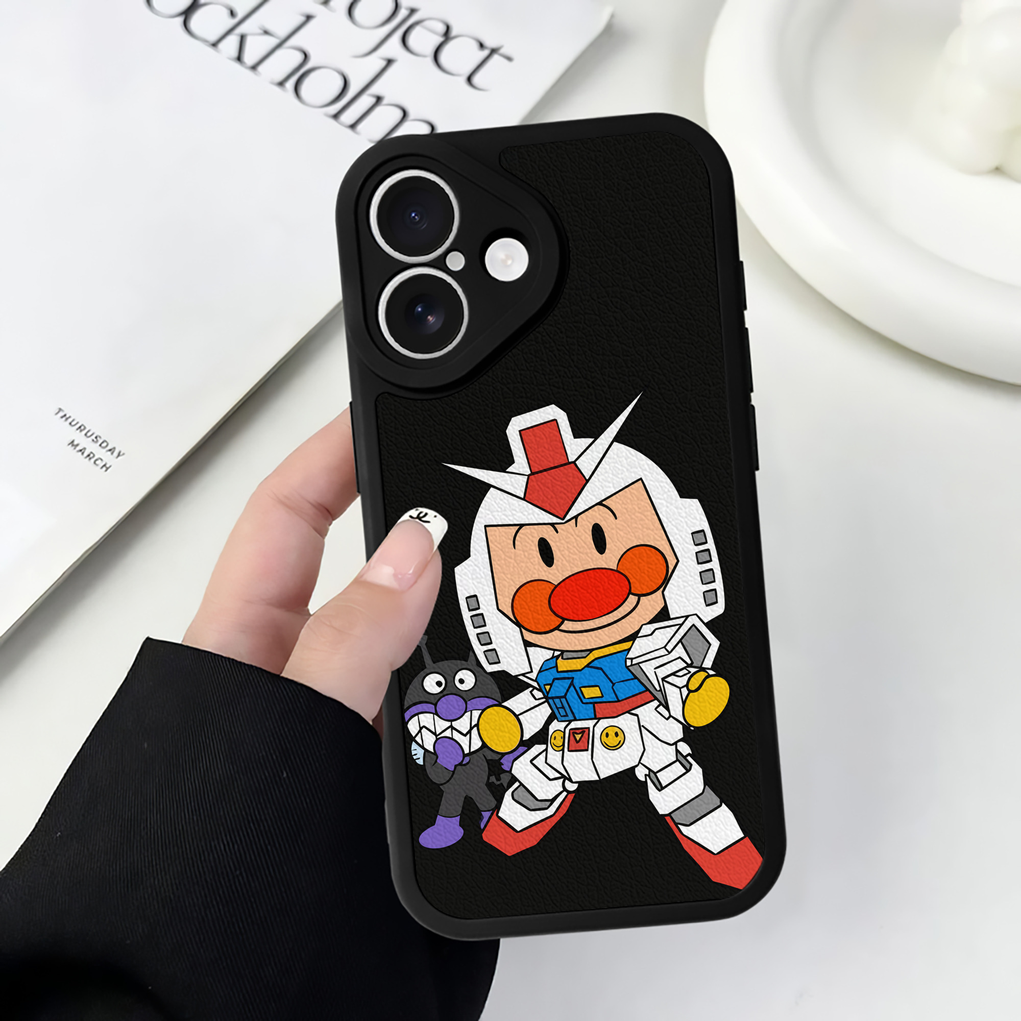 （画像用） アンパンマン Anpanman 【iPhone 16シリーズ対応】シリコンスマホケース（レザー調） 材質：シリコン